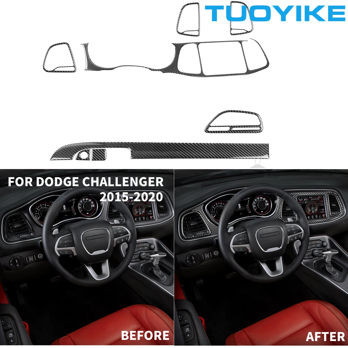 Car Interior Carbon Fiber Console Dashboard CD Navigation Frame AC Vent Outlet Sticker Trim Cover For Dodge Challenger 2015-2020
Car Interior Carbon Fiber Console Dashboard CD Navigation Frame AC Vent Outlet Sticker Trim Cover For Dodge Challenger 2015-2020