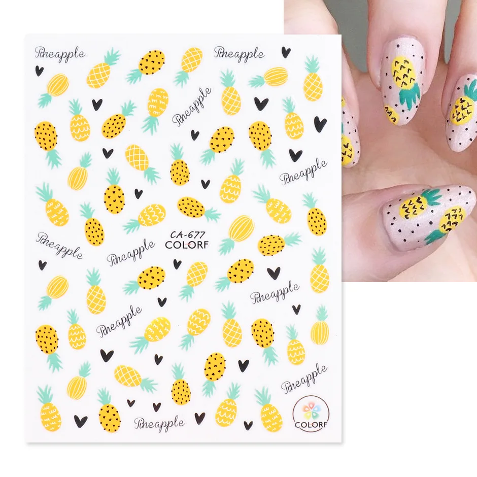Newest Pineapple Design 3D Self Adhesive Decal Slider DIY Decoration Tips Nail Art Sticker CA-677
Newest Pineapple Design 3D Self Adhesive Decal Slider DIY Decoration Tips Nail Art Sticker CA-677