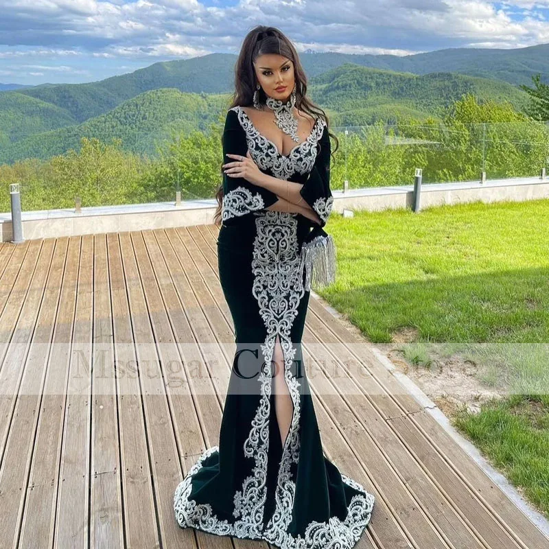 Traditional Mermaid Prom Dresses 2022 V-neck Appliques Arabic Evening Dress Robe De Soire Sirene
Traditional Mermaid Prom Dresses 2022 V-neck Appliques Arabic Evening Dress Robe De Soire Sirene