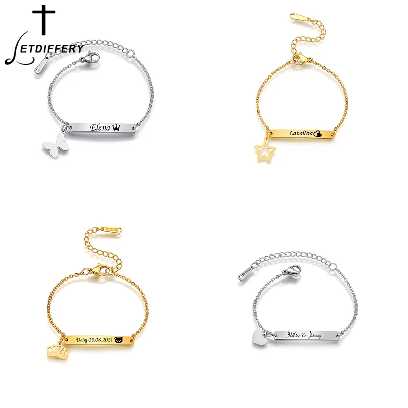 Letdiffery Cute Custom Engraved Name ID Bar Baby Bracelet Stainless Steel for Child Personalized Nameplate Birthday Jewelry Gift
Letdiffery Cute Custom Engraved Name ID Bar Baby Bracelet Stainless Steel for Child Personalized Nameplate Birthday Jewelry Gift
