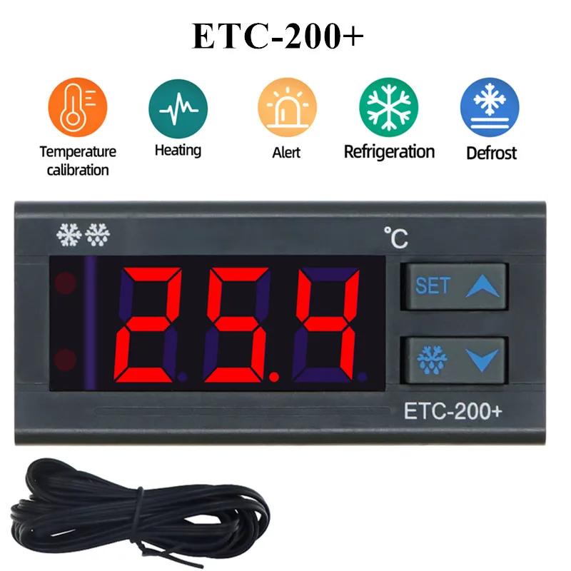 ETC-200+ Mini Temperature Controller Microcomputer thermostats Digital Thermostat Refrigeration Defrosting Alarm 220V 40% off
ETC-200+ Mini Temperature Controller Microcomputer thermostats Digital Thermostat Refrigeration Defrosting Alarm 220V 40% off