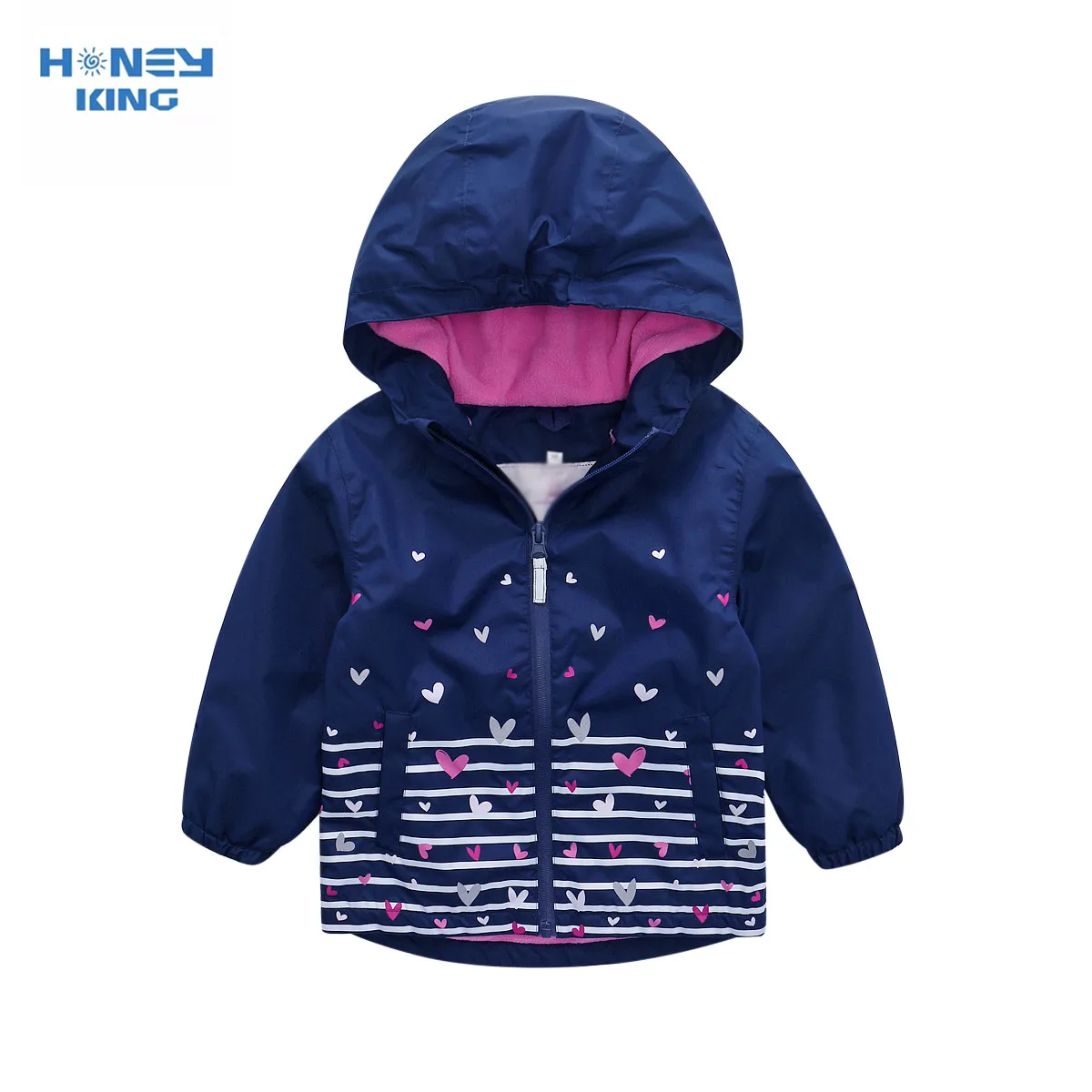 HONEYKING Baby Fleece Jacket Spring Autumn Girls Outerwear Kids Print Stripe Hooded Waterproof Coat Children Raincoat Clothes
HONEYKING Baby Fleece Jacket Spring Autumn Girls Outerwear Kids Print Stripe Hooded Waterproof Coat Children Raincoat Clothes