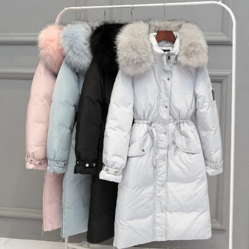 Down Fashion Coat Women Winter Thicken White Duck Down Long Jacket Female Streetwear Luxury Slim Warm Fox Fur Collar Overcoat
Down Fashion Coat Women Winter Thicken White Duck Down Long Jacket Female Streetwear Luxury Slim Warm Fox Fur Collar Overcoat