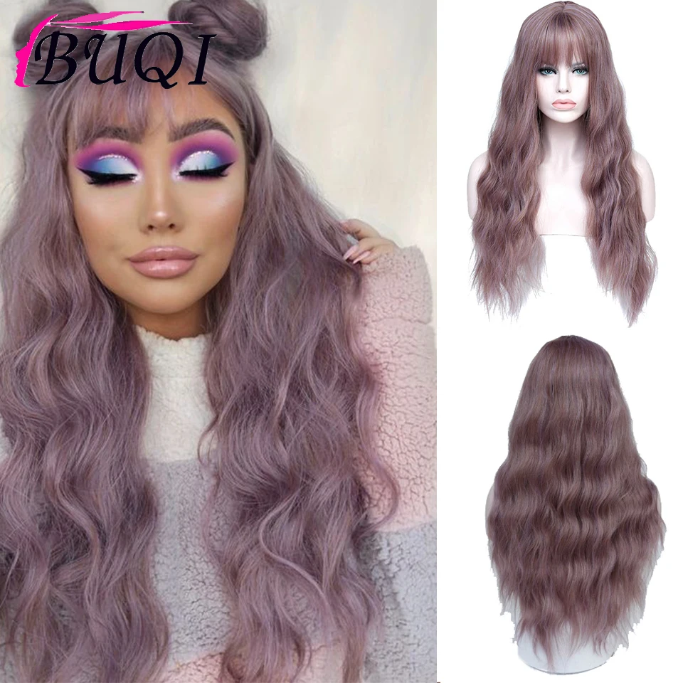 BUQI Synthetic Long Wavy Wigs Black Pink Brown Blonde Gray Ash Wigs with Bangs for Women Cosplay Halloween Daily Wig
BUQI Synthetic Long Wavy Wigs Black Pink Brown Blonde Gray Ash Wigs with Bangs for Women Cosplay Halloween Daily Wig