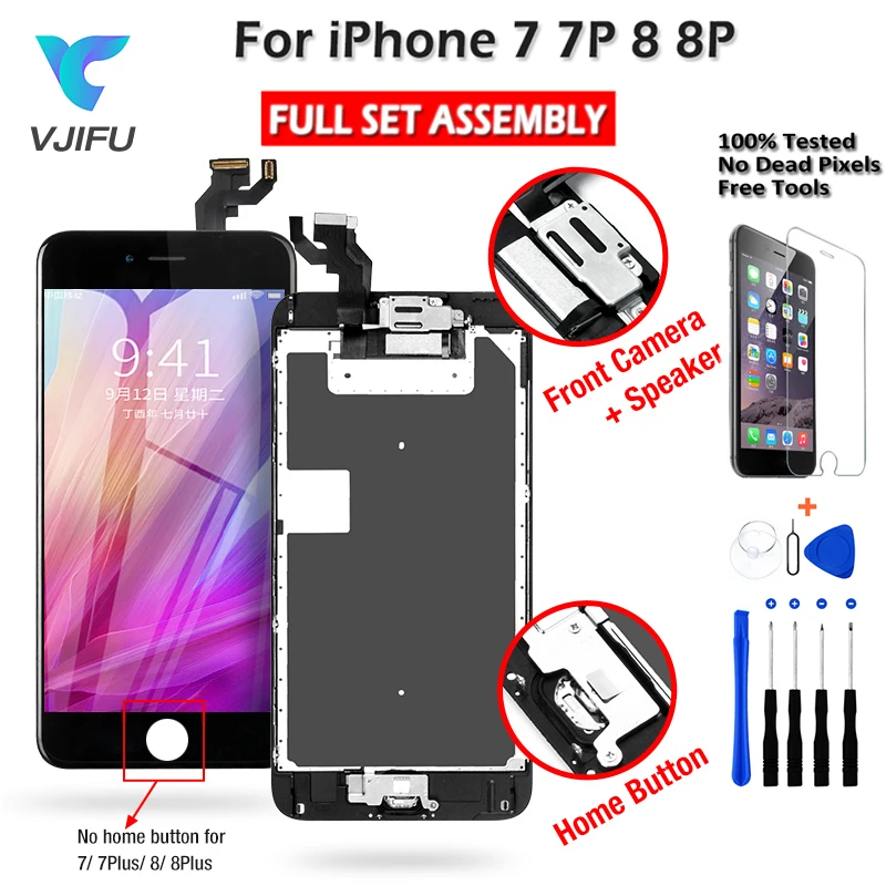 Full Set LCD Screen For iPhone 7 8 Plus Display Touch Digitizer Assembly Complete Screen Replacement With Front Camera Parts
Full Set LCD Screen For iPhone 7 8 Plus Display Touch Digitizer Assembly Complete Screen Replacement With Front Camera Parts