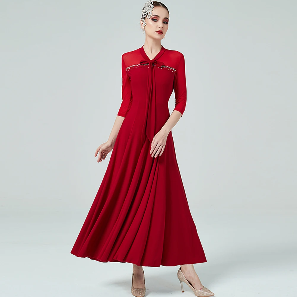 Modern Competition Clothing New Style Ballroom Dancing Dress Mesh Elegant Women Mid-Sleeve Standard Tango Dance Dress
Modern Competition Clothing New Style Ballroom Dancing Dress Mesh Elegant Women Mid-Sleeve Standard Tango Dance Dress