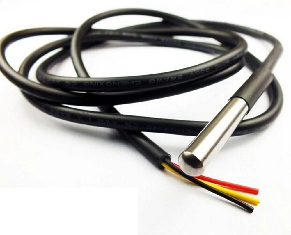 1m DS18B20 Waterproof Digital Temperature Sensor Probe NTC Thermistor Thermal Cable
1m DS18B20 Waterproof Digital Temperature Sensor Probe NTC Thermistor Thermal Cable