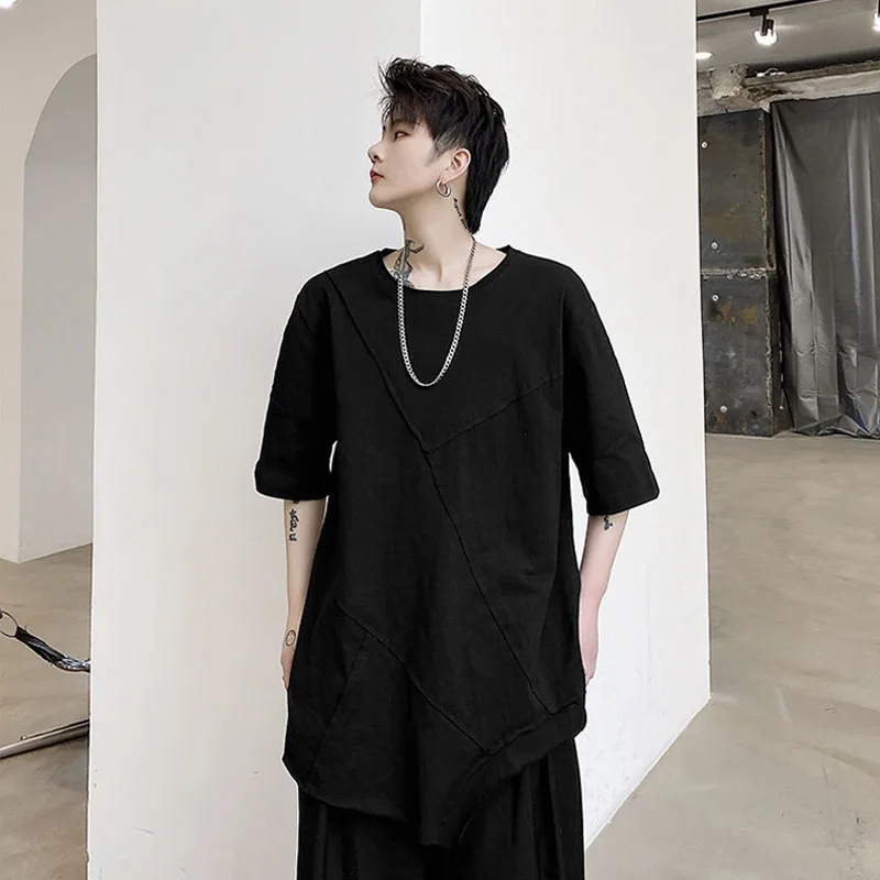 Men Asymmetric Break Size Casual Short Sleeve T-shirt Male Women Japan Harajuku Streetwear Loose Tees Shirts
Men Asymmetric Break Size Casual Short Sleeve T-shirt Male Women Japan Harajuku Streetwear Loose Tees Shirts