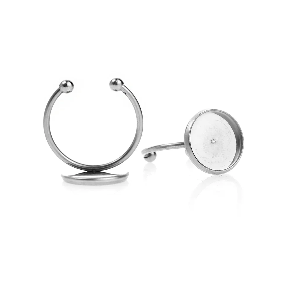 10pcs/lot stainless steel Adjustable Blank Ring Base Fit Dia 12mm Glass Cabochons Cameo Settings Tray Diy Jewelry Making Ring
10pcs/lot stainless steel Adjustable Blank Ring Base Fit Dia 12mm Glass Cabochons Cameo Settings Tray Diy Jewelry Making Ring