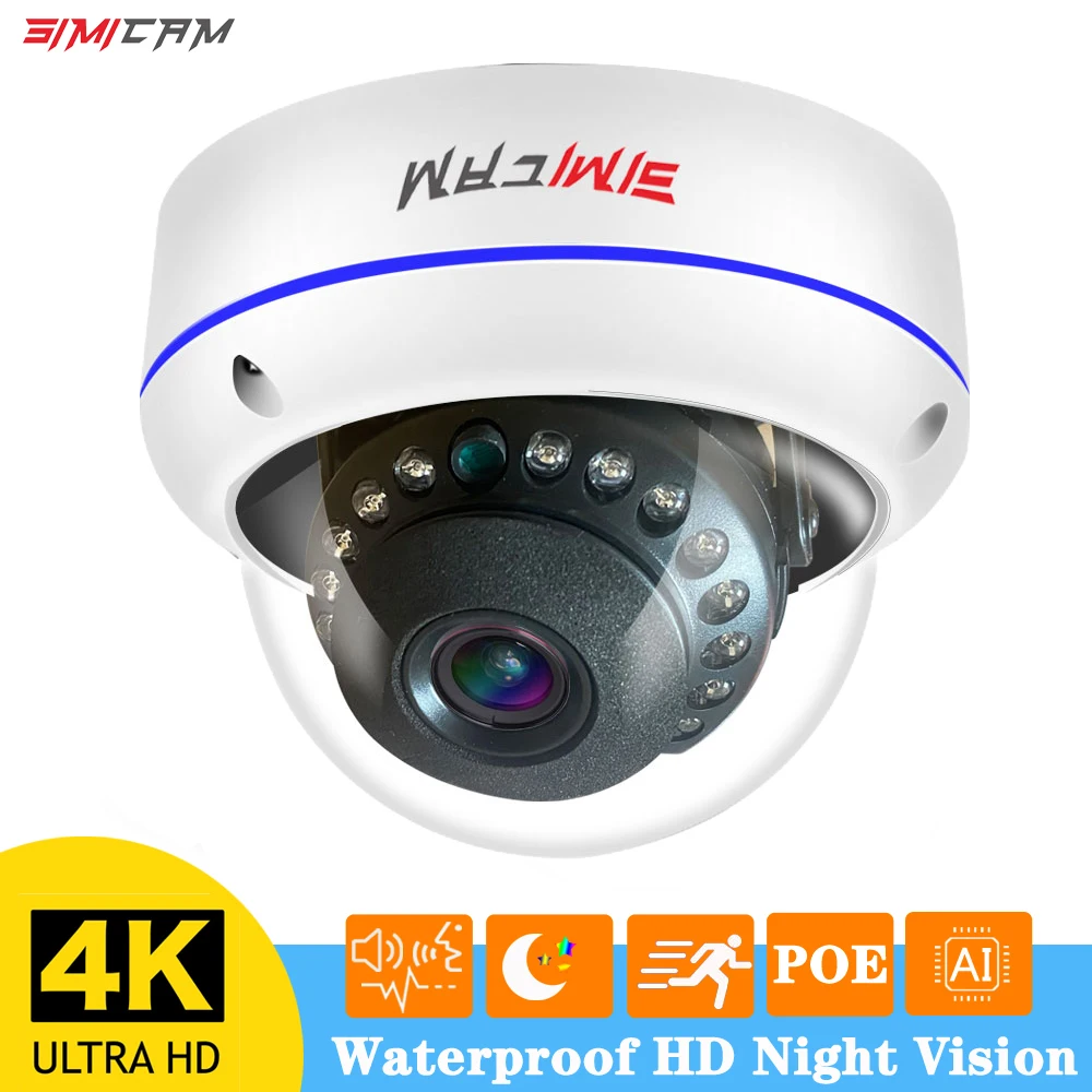 4K 8MP PoE IP-камера безопасности CCTV Купольное видеонаблюдение 4MP 5MP Металлический корпус Onvif H265 Человеческая ИК-камера ночного видения Аудио NVR Камера
4K 8MP PoE IP-камера безопасности CCTV Купольное видеонаблюдение 4MP 5MP Металлический корпус Onvif H265 Человеческая ИК-камера ночного видения Аудио NVR Камера