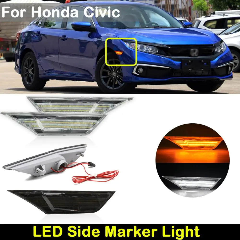 Для Honda Civic 2016 up прозрачные или дымчатые линзы автомобильный парковочный светильник Светодиодные, боковые, габаритные фонари светильник s указатель поворота
Для Honda Civic 2016 up прозрачные или дымчатые линзы автомобильный парковочный светильник Светодиодные, боковые, габаритные фонари светильник s указатель поворота