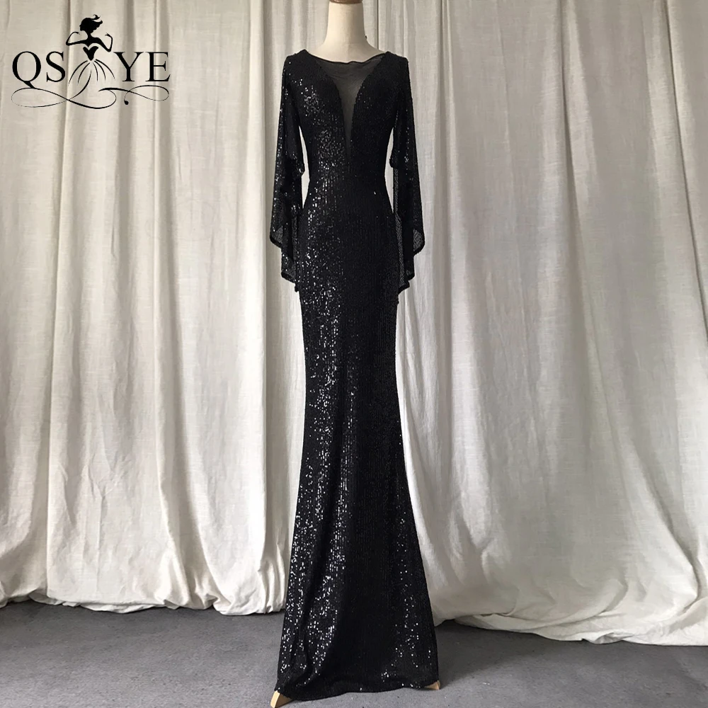 Black Evening Dresses Mermaid Short Sleeves Sexy V Neck Prom Gown Elegant Glitter Bat Sleeves Formal Women Black Party Dress
Black Evening Dresses Mermaid Short Sleeves Sexy V Neck Prom Gown Elegant Glitter Bat Sleeves Formal Women Black Party Dress