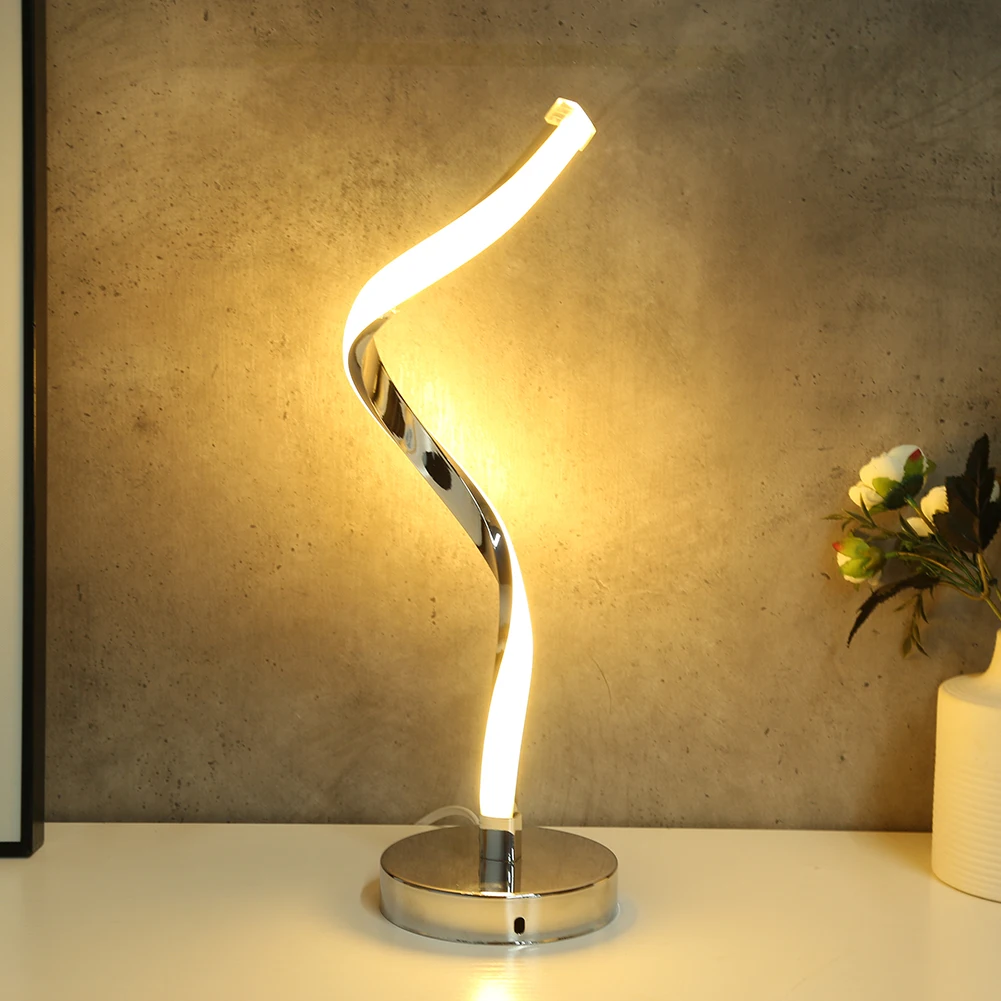 Modern LED Spiral Table Lamp Curved Desktop Lamp Cool White Warm White Bedside Reading Night Lights for Bedroom Study Decoration
Modern LED Spiral Table Lamp Curved Desktop Lamp Cool White Warm White Bedside Reading Night Lights for Bedroom Study Decoration