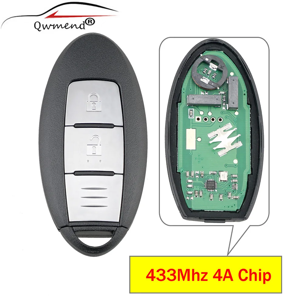 QWMEND 2Buttons Smart Remote Key 433Mhz 4A Chip for Nissan Qashqai X-trail 2014 2015 2016
QWMEND 2Buttons Smart Remote Key 433Mhz 4A Chip for Nissan Qashqai X-trail 2014 2015 2016