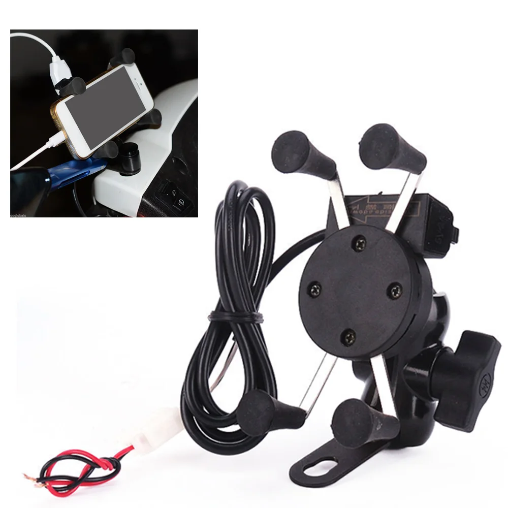 Besegad Motorcycle Mobile Phone Holder Mount Support With USB Charger 360Degree Rotation For Moto Pouch 3.5-6 inch GPS Bracker
Besegad Motorcycle Mobile Phone Holder Mount Support With USB Charger 360Degree Rotation For Moto Pouch 3.5-6 inch GPS Bracker