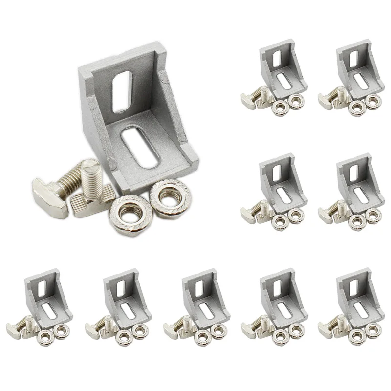 10Pack Aluminum Profile Connector Set,Bracket,Bolts,Nuts for Aluminum Extrusion Profiles Rail Accessories and Reinforcing
10Pack Aluminum Profile Connector Set,Bracket,Bolts,Nuts for Aluminum Extrusion Profiles Rail Accessories and Reinforcing