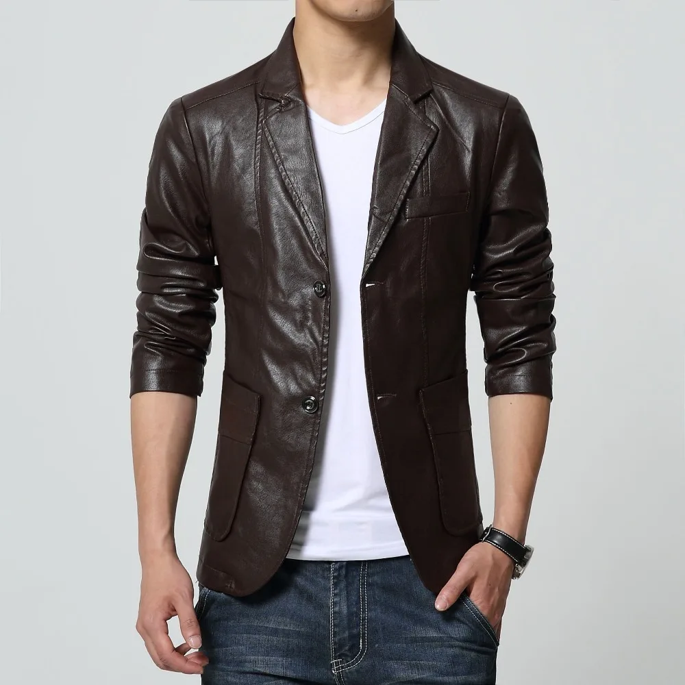 Nice High Quality Men's Jacket Slim Leather Casual Blazer Motorcycle Leather Jackets Long Sleeve Two Buttons Cool For Men 6XL
Nice High Quality Men's Jacket Slim Leather Casual Blazer Motorcycle Leather Jackets Long Sleeve Two Buttons Cool For Men 6XL
