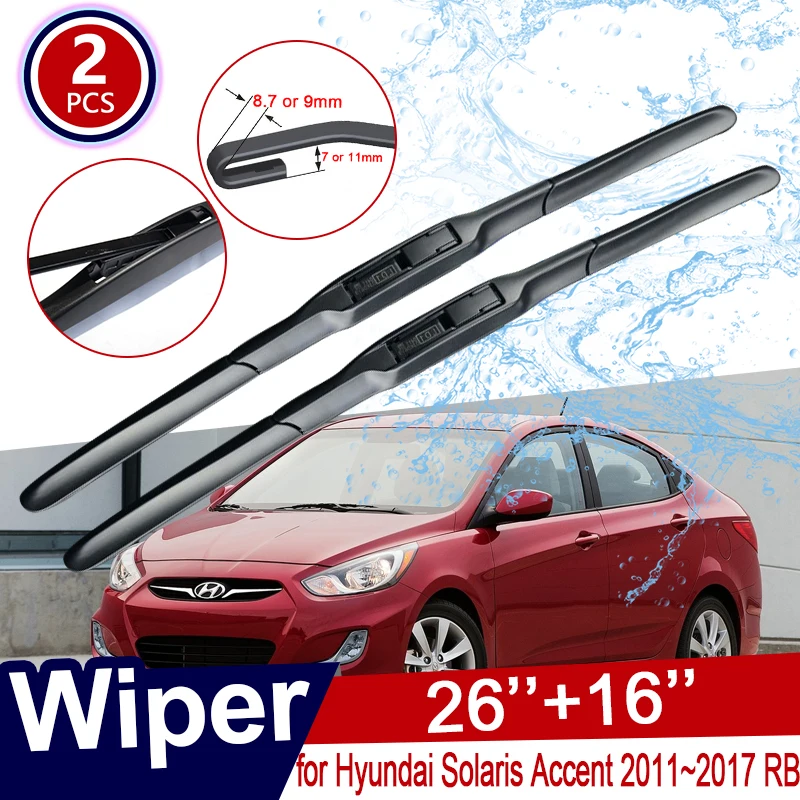 Car Wiper Blade for Hyundai Solaris Accent 2011~2017 RB Windshield Wipers Car Accessories J Hook Type 2012 2013 2014 2015 2016
Car Wiper Blade for Hyundai Solaris Accent 2011~2017 RB Windshield Wipers Car Accessories J Hook Type 2012 2013 2014 2015 2016
