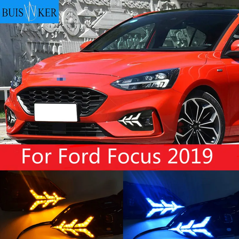 2PCS DRL Car LED Daytime Running Light fog lamp driving light with Turning Yellow Signal style Relay for Ford Focus 2019
2PCS DRL Car LED Daytime Running Light fog lamp driving light with Turning Yellow Signal style Relay for Ford Focus 2019