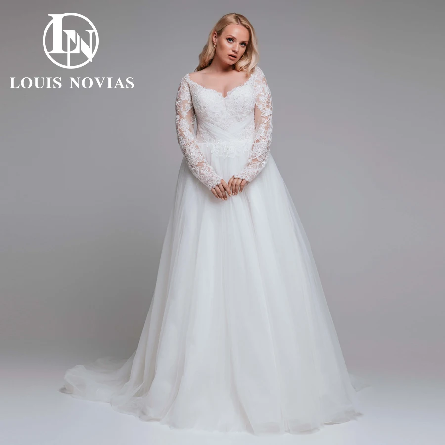 LOUIS NOVIAS Свадебное платье больших размеров Элегантное свадебное платье с длинными рукавами и v-образным вырезом по индивидуальному заказу Плюс размер с вышивкой трапециевидной формы для невесты
LOUIS NOVIAS Свадебное платье больших размеров Элегантное свадебное платье с длинными рукавами и v-образным вырезом по индивидуальному заказу Плюс размер с вышивкой трапециевидной формы для невесты