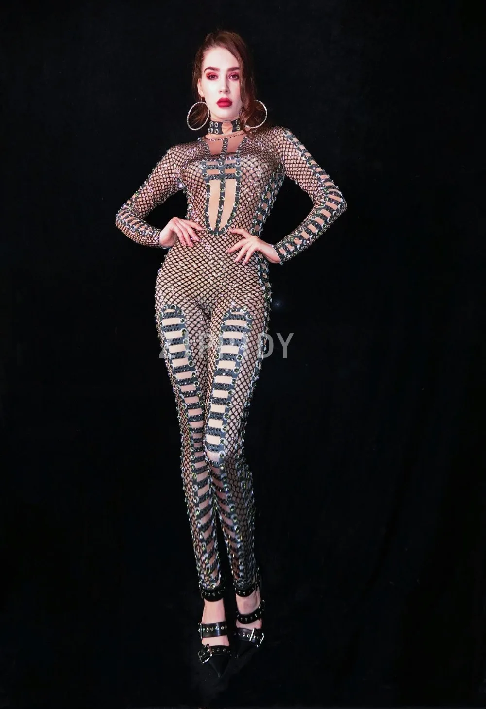 2019 Black Rhinestones Spandex Jumpsuit Bar Nightclub Outfit Women Singer Dance Prom Clothes Leggings Bodysuit Outfit
2019 Black Rhinestones Spandex Jumpsuit Bar Nightclub Outfit Women Singer Dance Prom Clothes Leggings Bodysuit Outfit