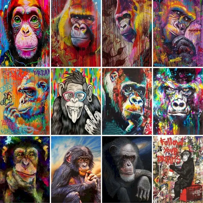 GATYZTORY 60x75cm Frame DIY Painting By Numbers Color Gorilla Animals Painting Wall Art Picture Acrylic Paint By Numbers For Gif
GATYZTORY 60x75cm Frame DIY Painting By Numbers Color Gorilla Animals Painting Wall Art Picture Acrylic Paint By Numbers For Gif