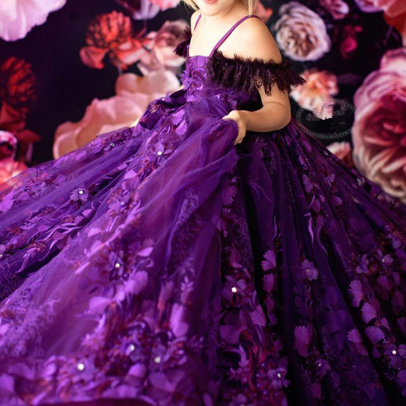 2021 Purple Girl's Pageant Dresses Lace Appliques Beaded Girls Birthday Party Gowns Custom Made Children Wears
2021 Purple Girl's Pageant Dresses Lace Appliques Beaded Girls Birthday Party Gowns Custom Made Children Wears