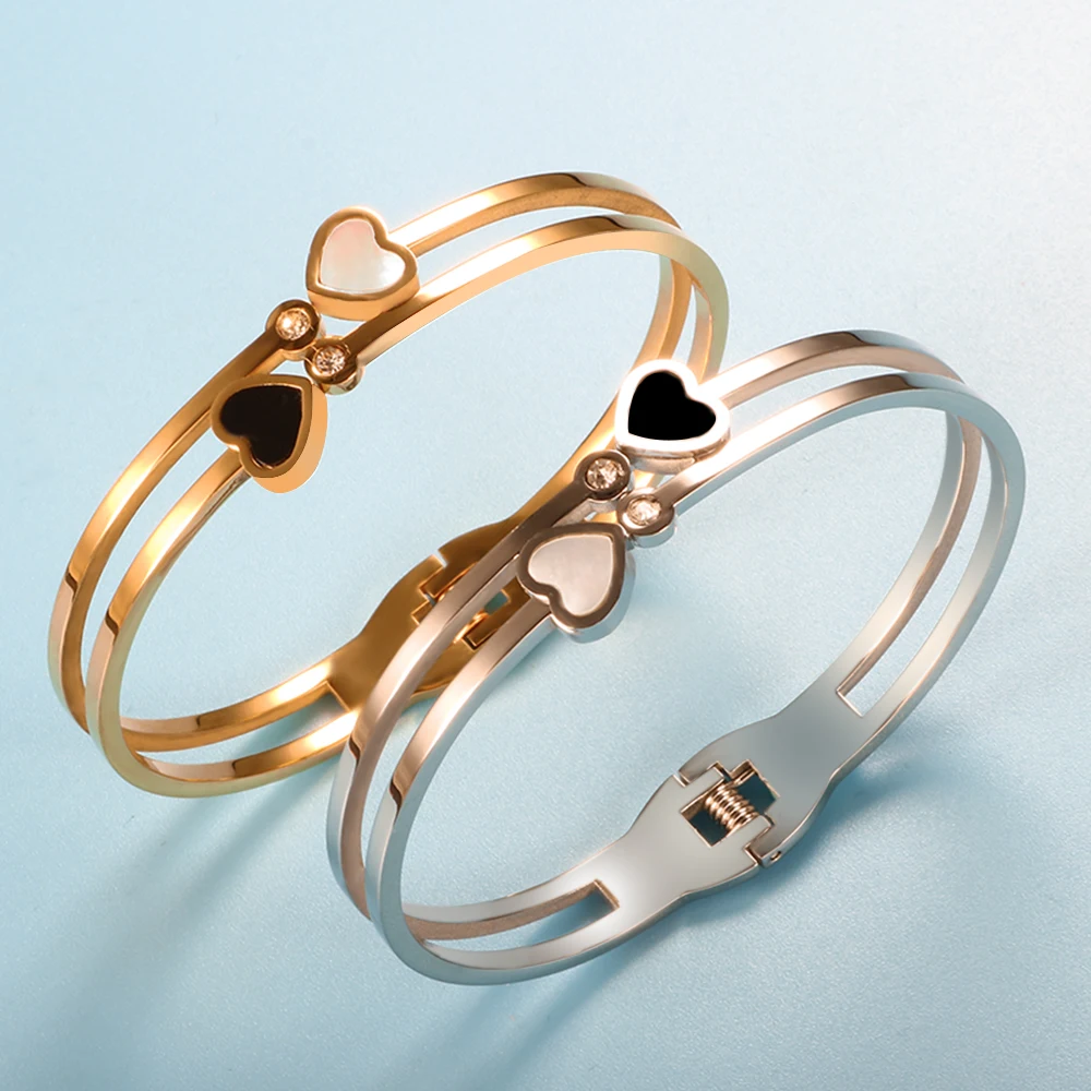 Trendy Lover Heart Crystal Hollow Bangles For Women Men Bracelet Stainless Steel Simple Wedding Party Luxury Jewelry joyas mujer
Trendy Lover Heart Crystal Hollow Bangles For Women Men Bracelet Stainless Steel Simple Wedding Party Luxury Jewelry joyas mujer