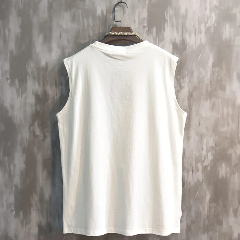 High Men Street Sleeveless T Shirt Summer Loose Fit Cotton Tank Tops Round Neck Diamond Solid White Casual Pullover Thin Vest
High Men Street Sleeveless T Shirt Summer Loose Fit Cotton Tank Tops Round Neck Diamond Solid White Casual Pullover Thin Vest