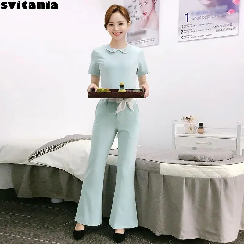 Svitania Women Pants Set Bath Spa Health Club Work Clothes Beauty Parlor Spa Club Work Wear Hotel Work Uniform
Svitania Women Pants Set Bath Spa Health Club Work Clothes Beauty Parlor Spa Club Work Wear Hotel Work Uniform