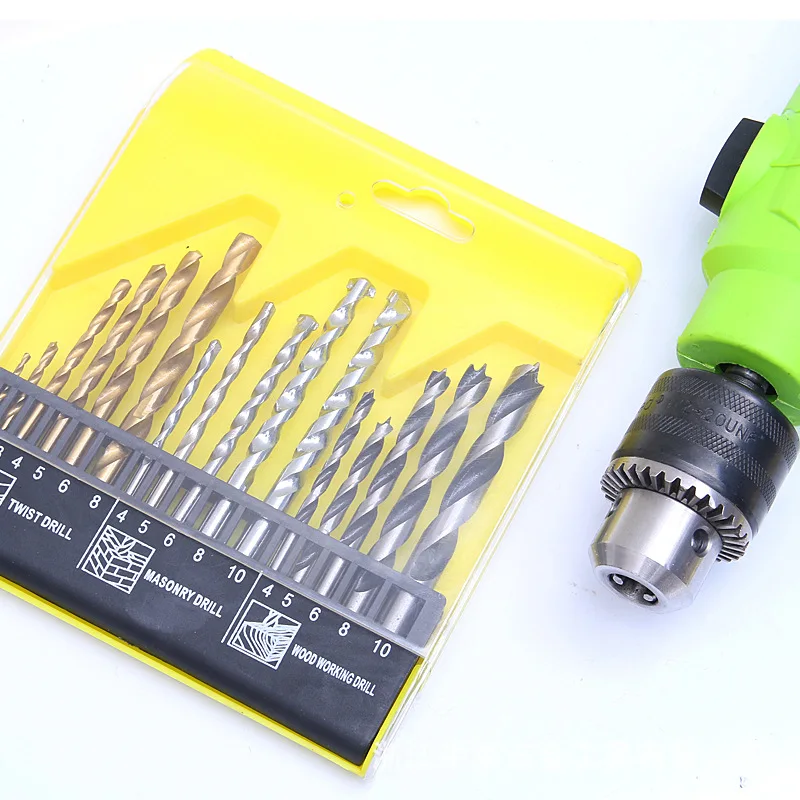 16PCS Combination Drill Bits Set with HSS Titanium Twist Drills to Metal, Wood Drills, HSS Rock Concrete Drill Set
16PCS Combination Drill Bits Set with HSS Titanium Twist Drills to Metal, Wood Drills, HSS Rock Concrete Drill Set