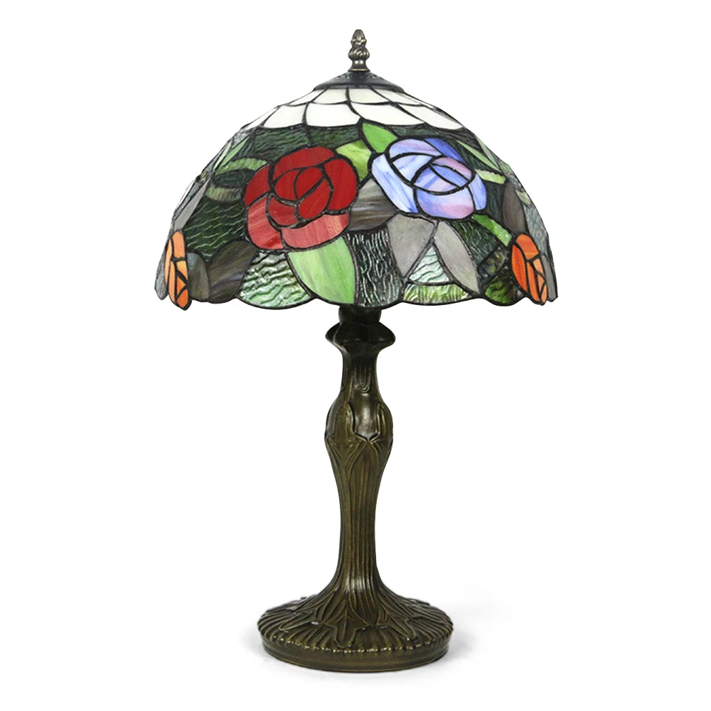 12 inch Vintage creative Rose art decorative lamp Tiffany tinted glass mood lighting Hotel bar dining room table lamp Classic
12 inch Vintage creative Rose art decorative lamp Tiffany tinted glass mood lighting Hotel bar dining room table lamp Classic