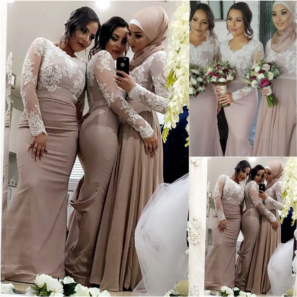 V-Neck Trumpet Mermaid Long Sleeve Gown Bridesmaid Dresses Formal Applique Dress Elastic Satin Prom Party Dresses
V-Neck Trumpet Mermaid Long Sleeve Gown Bridesmaid Dresses Formal Applique Dress Elastic Satin Prom Party Dresses