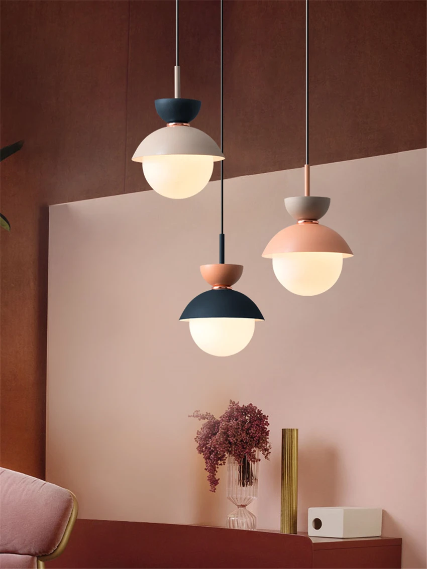 Personality Semi-round Iron LED Pendant Lights Nordic Modern Minimalist Creative Restaurant Bedroom Macaroon Hanging Lamps
Personality Semi-round Iron LED Pendant Lights Nordic Modern Minimalist Creative Restaurant Bedroom Macaroon Hanging Lamps