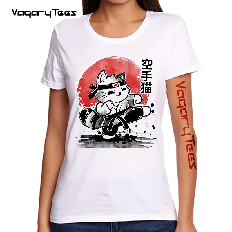 Fashion Women Casual Streetwear Funny Karate Cat Cartoon Print T-Shirt Casual White Tops Hip Hop Female Classic T-Shirt
Fashion Women Casual Streetwear Funny Karate Cat Cartoon Print T-Shirt Casual White Tops Hip Hop Female Classic T-Shirt