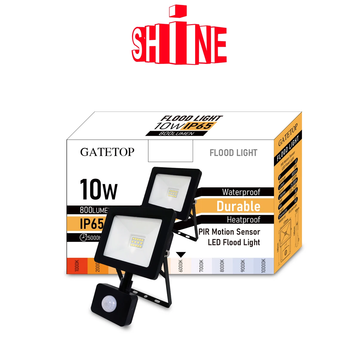 LED Floodlight Induction Style 10W Motion Sensor IP65 Cold White Light 6000K Human Body Induction Water Proof Lamp
LED Floodlight Induction Style 10W Motion Sensor IP65 Cold White Light 6000K Human Body Induction Water Proof Lamp
