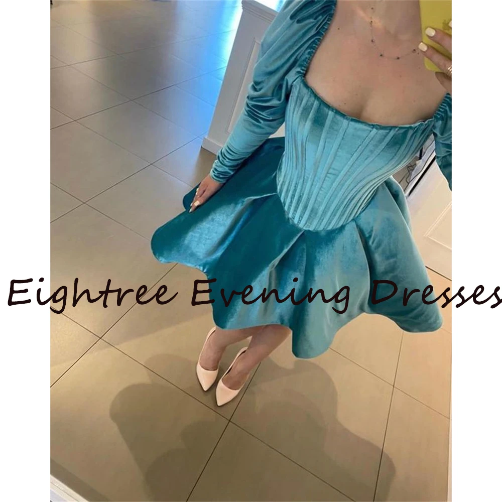 Eightree Sky Blue A Line Velvet Evening Dresses Strapless Long Sleeves Formal Party Dress Long Sleeves Evening Party Prom Gowns
Eightree Sky Blue A Line Velvet Evening Dresses Strapless Long Sleeves Formal Party Dress Long Sleeves Evening Party Prom Gowns