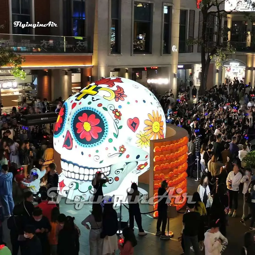 Personalized Huge Inflatable Skull Balloon 3m/4m White Lighting Printing Air Blown Devil Head Bone For Halloween Decoration
Personalized Huge Inflatable Skull Balloon 3m/4m White Lighting Printing Air Blown Devil Head Bone For Halloween Decoration