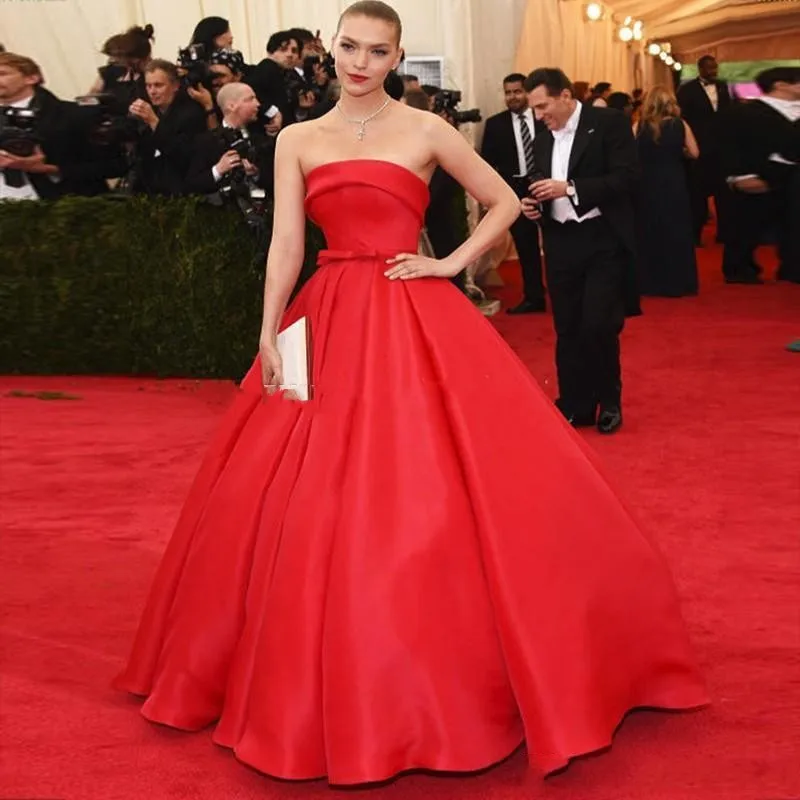 2024 Red Strapless Satin Floor Length Prom Dress Bow Formal Evening Celebrity Gowns Vestidos De Feast
2024 Red Strapless Satin Floor Length Prom Dress Bow Formal Evening Celebrity Gowns Vestidos De Feast
