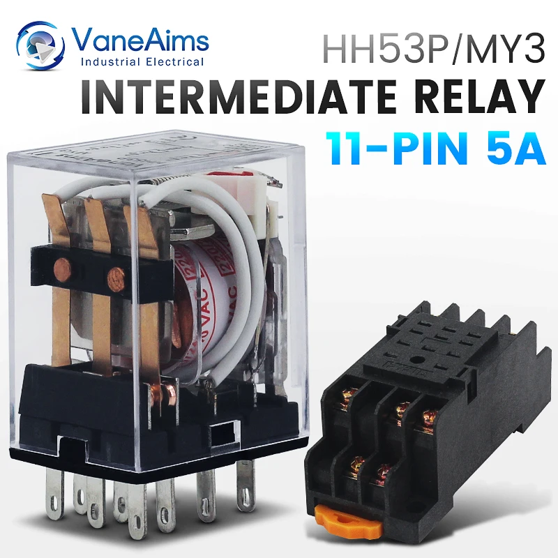 Electromagnetic Coil General DPDT Power Relay MY3NJ DPDT 11Pins HH53P DC12V 24V AC220V Miniature Relay & PYF08A Base VaneAims
Electromagnetic Coil General DPDT Power Relay MY3NJ DPDT 11Pins HH53P DC12V 24V AC220V Miniature Relay & PYF08A Base VaneAims
