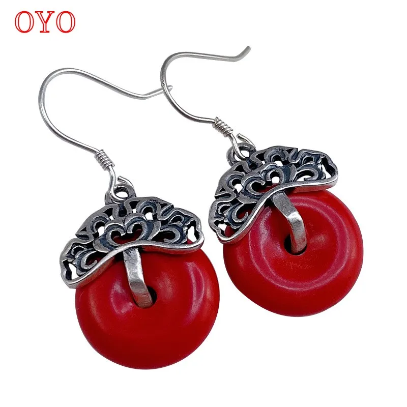 100% 925 sterling silver red earrings female classic exaggerated personality simple retro round earrings
100% 925 sterling silver red earrings female classic exaggerated personality simple retro round earrings