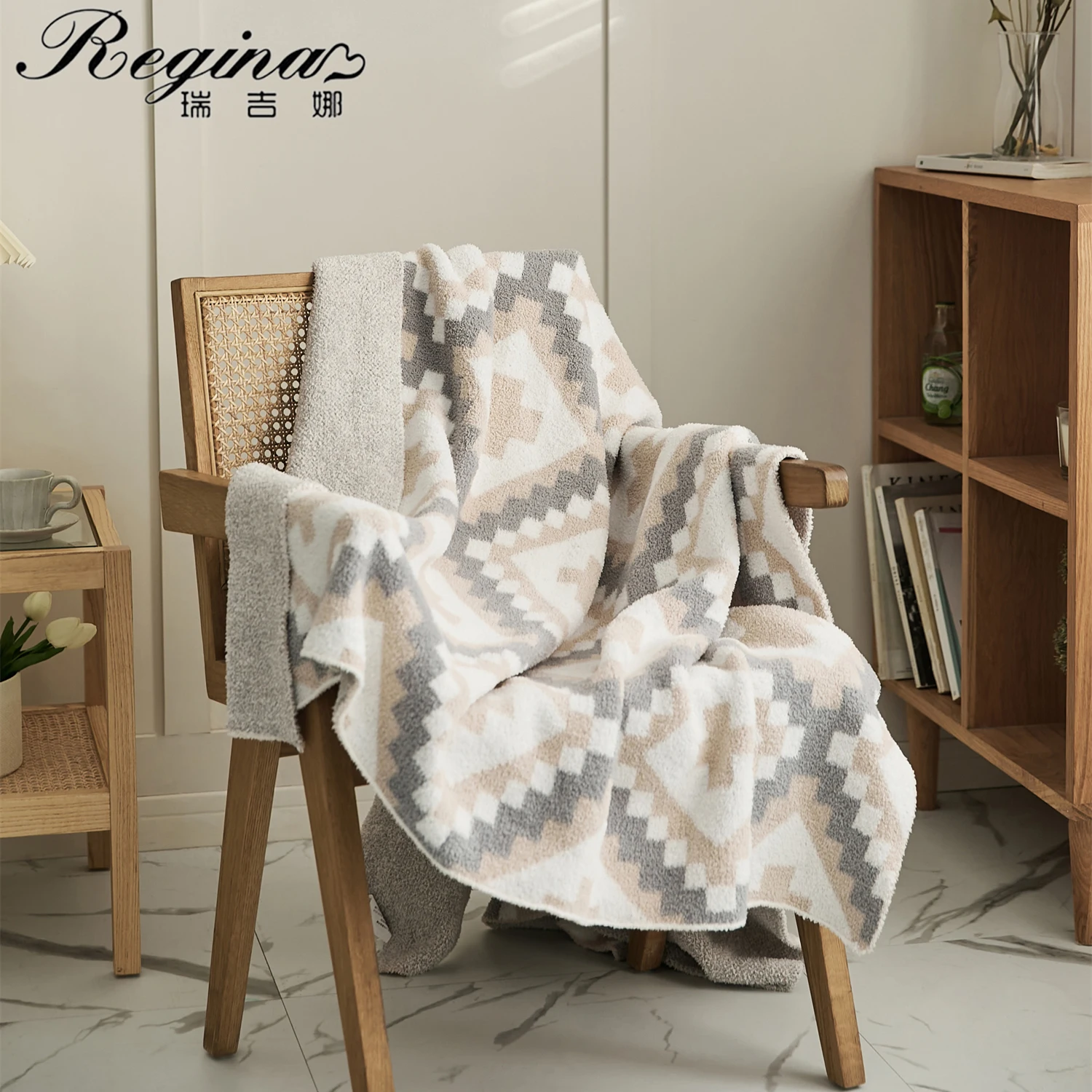 REGINA Brand Fluffy Cozy Knitted Quilt Blanket Nordic Home Decoration Geometric Jacquard Pattern Bed Sofa Plush Throw Blankets
REGINA Brand Fluffy Cozy Knitted Quilt Blanket Nordic Home Decoration Geometric Jacquard Pattern Bed Sofa Plush Throw Blankets