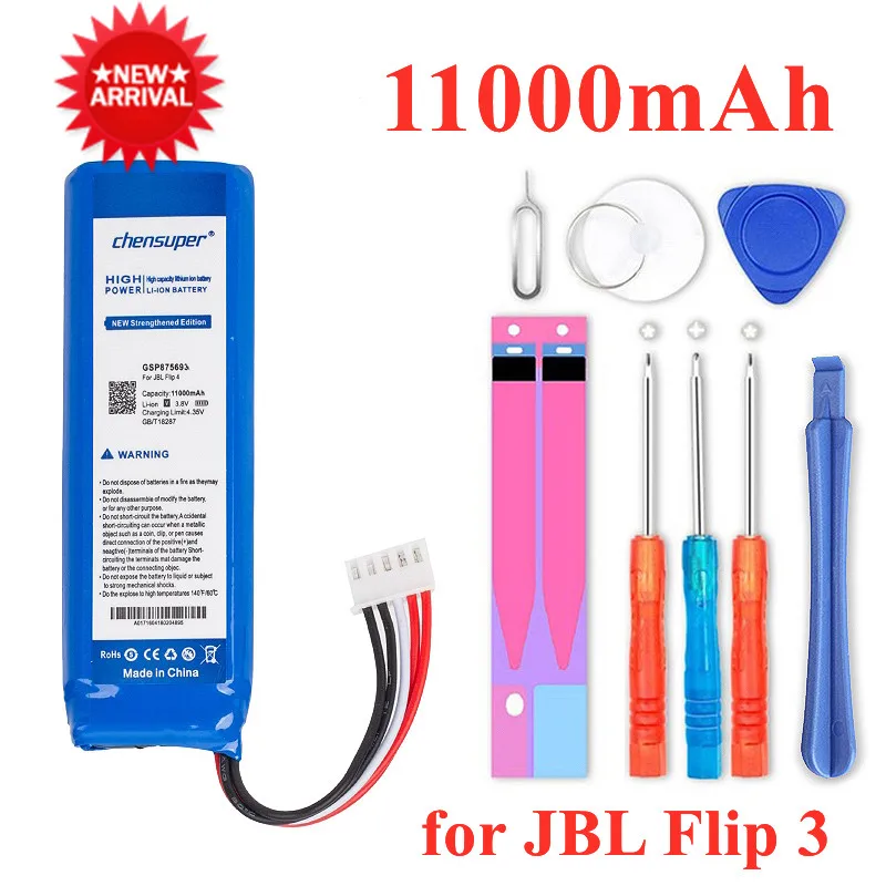Новый аккумулятор для динамика 11000 мАч GSP872693 01 для JBL Flip 4 Flip4 Special Edition для JBL Flip 3 Flip3, серый GSP872693 P763098 03
Новый аккумулятор для динамика 11000 мАч GSP872693 01 для JBL Flip 4 Flip4 Special Edition для JBL Flip 3 Flip3, серый GSP872693 P763098 03