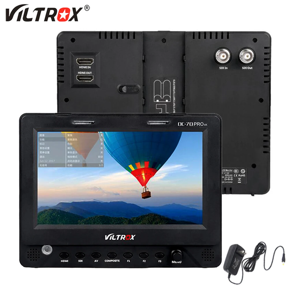 Viltrox DC-70PRO 4K 7'' IPS HD LCD Video Camera Field Monitor Display1920x1200 HDMI SDI AV TALLY for Canon Nikon Sony Camcorder
Viltrox DC-70PRO 4K 7'' IPS HD LCD Video Camera Field Monitor Display1920x1200 HDMI SDI AV TALLY for Canon Nikon Sony Camcorder