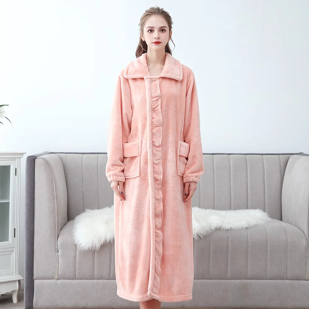 Warm Bathrobe Sleepwear Women Nightdress Soft Flannel Kimono Gown Coral Fleece Winter New Nightgown Home Clothes Lingerie
Warm Bathrobe Sleepwear Women Nightdress Soft Flannel Kimono Gown Coral Fleece Winter New Nightgown Home Clothes Lingerie
