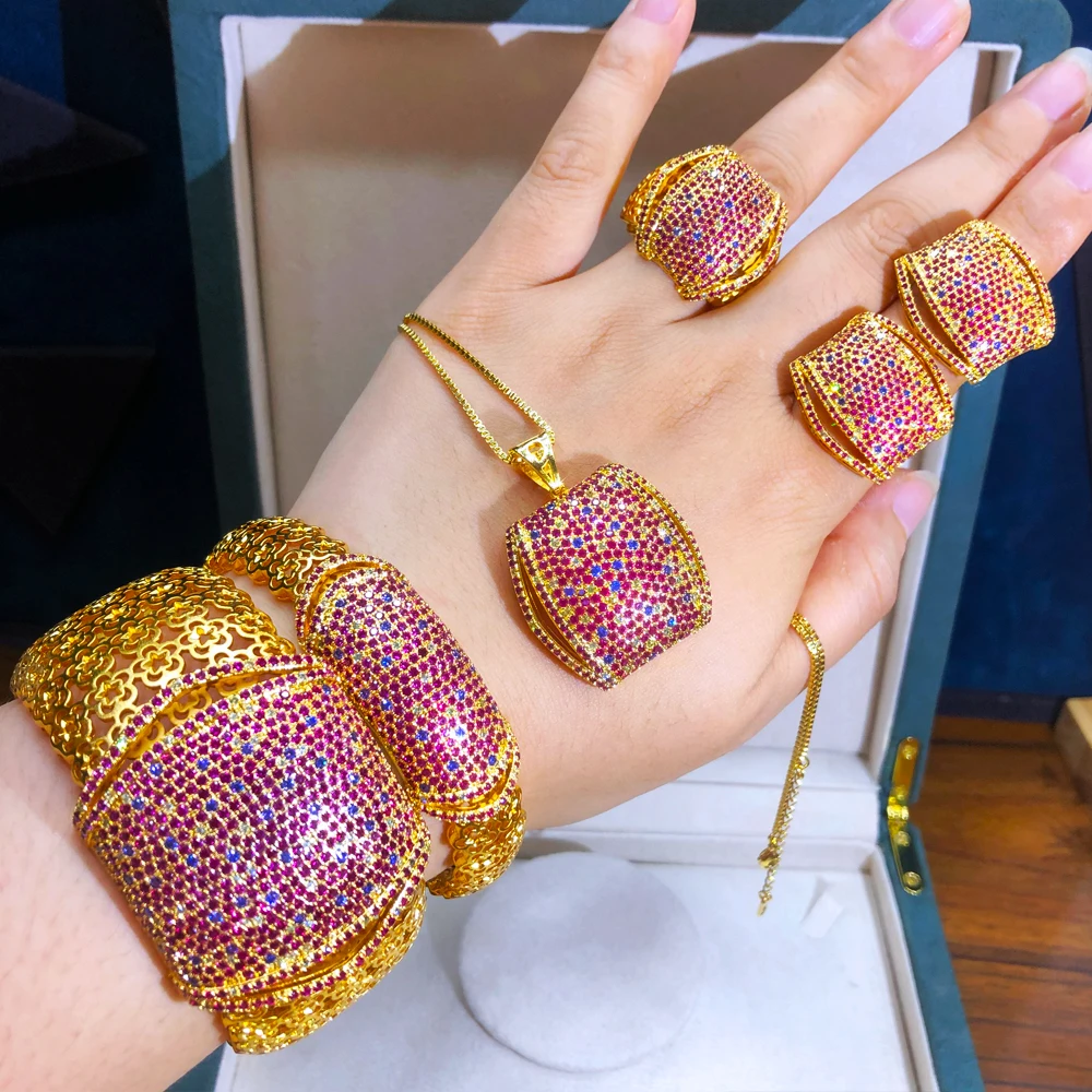 Missvikki Brand Romantic Luxury Bangle Ring Earrings Jewelry Sets for Noble Women Earrings Bridal Wedding Party Show Jewelry Set
Missvikki Brand Romantic Luxury Bangle Ring Earrings Jewelry Sets for Noble Women Earrings Bridal Wedding Party Show Jewelry Set