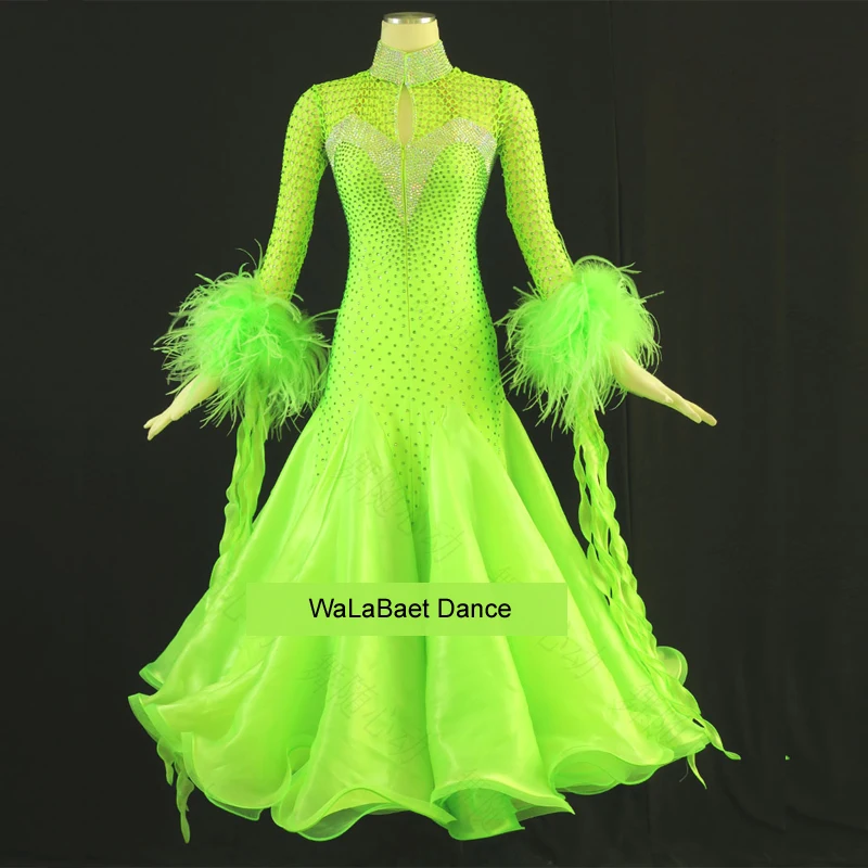 Women Modern Dance Competition Dress New Green Feather Costume Tango Waltz Ballroom Dancing Performance Stage Wear
Women Modern Dance Competition Dress New Green Feather Costume Tango Waltz Ballroom Dancing Performance Stage Wear