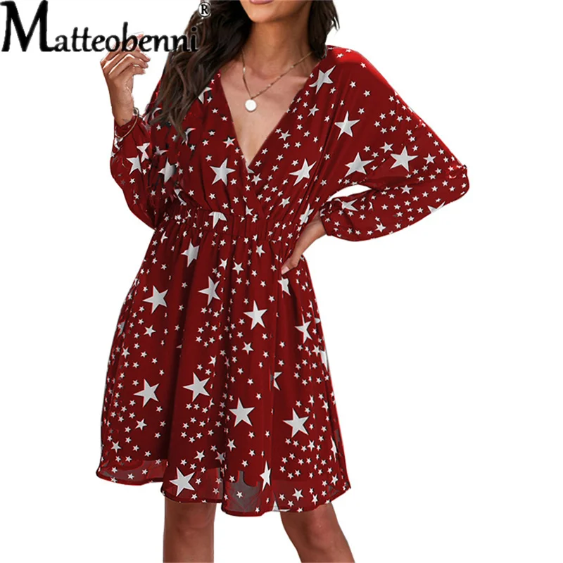 2022 Spring And Autumn New Women's Casual Fashion Sexy V-Neck Star Print Mesh Sleeve Lining Long-Sleeved Loose Oversized Dress
2022 Spring And Autumn New Women's Casual Fashion Sexy V-Neck Star Print Mesh Sleeve Lining Long-Sleeved Loose Oversized Dress