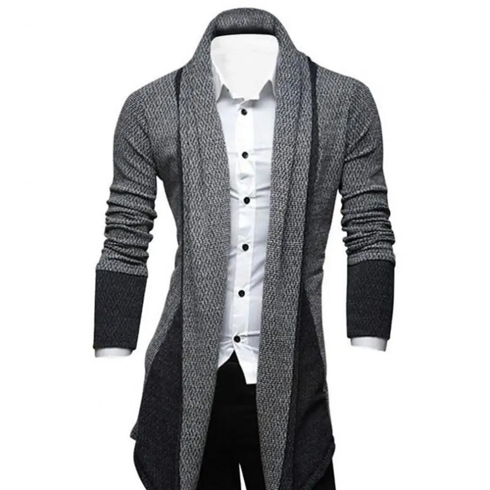 Knitted Mid-length Men Cardigan Autumn Winter Patchwork Stand Collar Sweater Coat Outerwear
Knitted Mid-length Men Cardigan Autumn Winter Patchwork Stand Collar Sweater Coat Outerwear