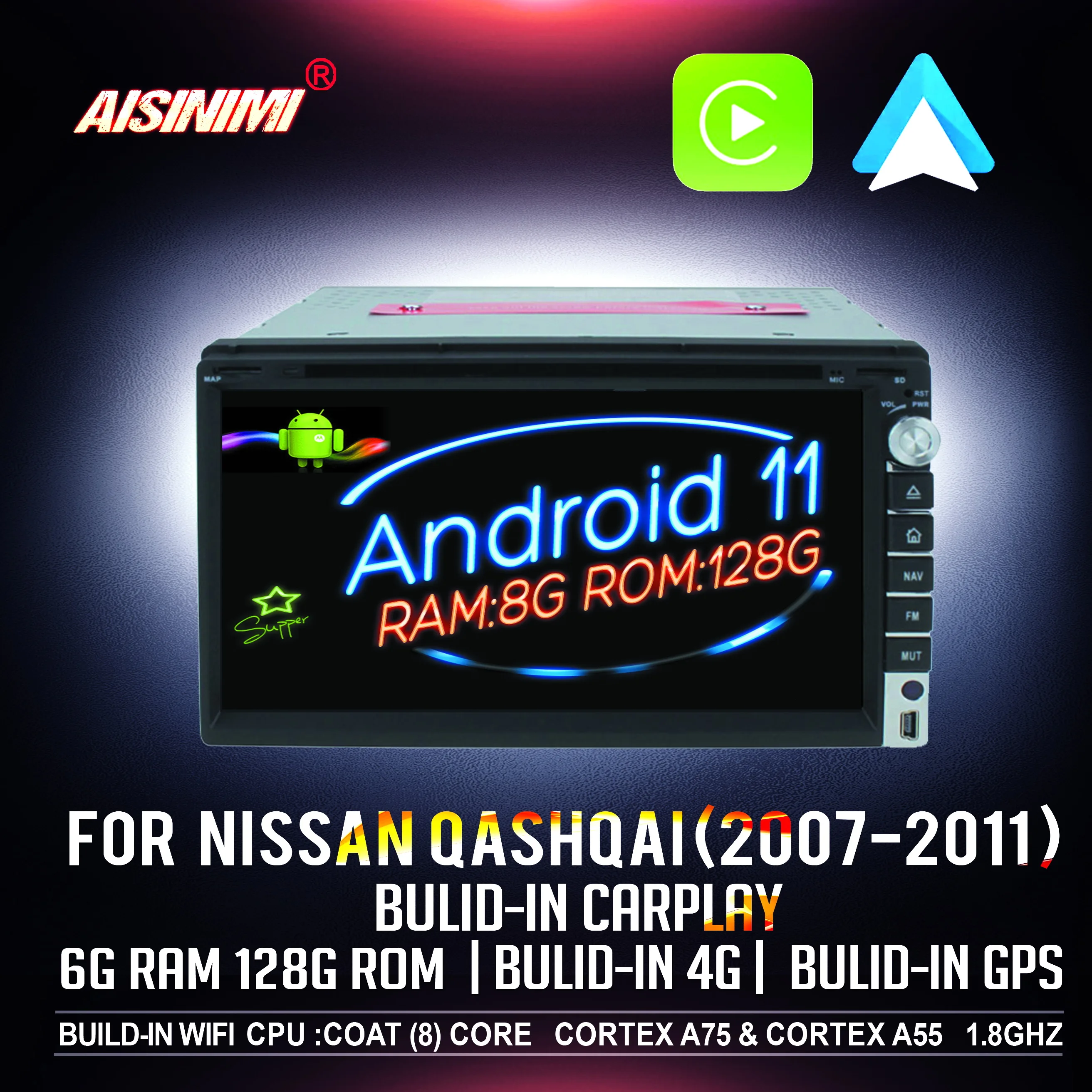 AISINIMI Android 12 8 ram + 128 ROM автомобильный Dvd-плеер для NISSAN Qashqai (2007-2011) 6,95 автомобильная аудиосистема Gps стерео монитор
AISINIMI Android 12 8 ram + 128 ROM автомобильный Dvd-плеер для NISSAN Qashqai (2007-2011) 6,95 автомобильная аудиосистема Gps стерео монитор